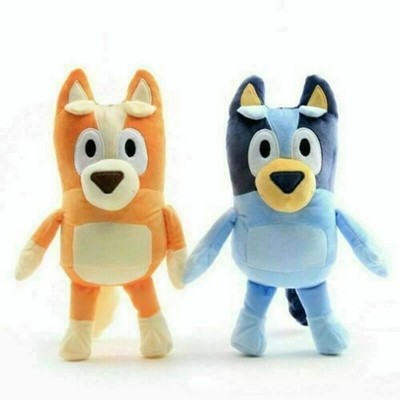 Bluey Family Plush Toys Animation Dog Kawai Doll Blue & orange Doll 2pcs 28cm