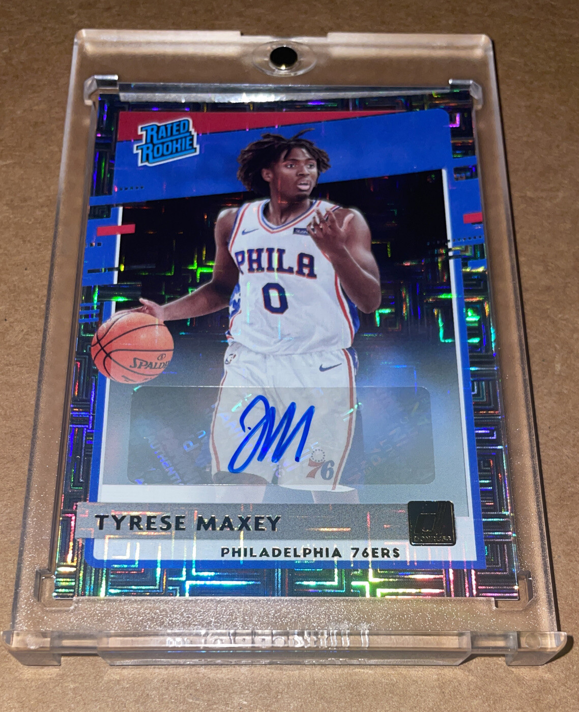 2020-21 Panini Donruss - Rated Rookies Choice Signatures #211 Tyrese Maxey (AU,