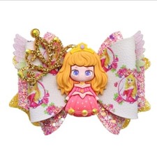 Pre-cut faux leather hair bow kits 4 inch PREMIUM DIY KIT Aurora Beauty Princess