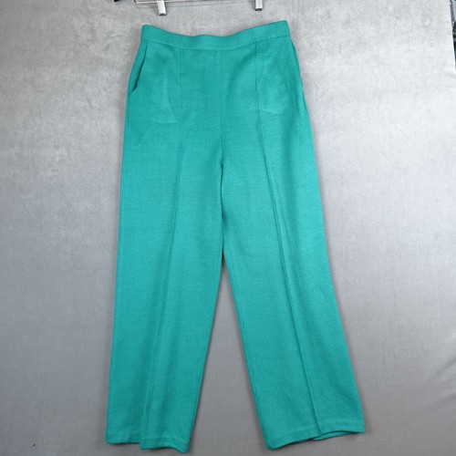 St John Collection Pants Santana Knit Womens Size 8 Green Pockets USA Pull On