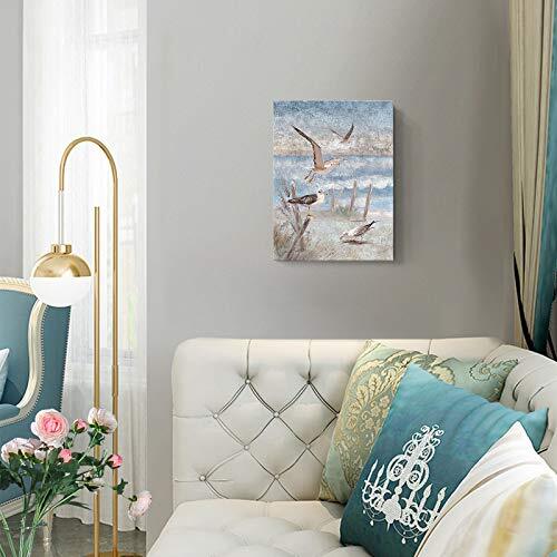 Decoración de baño tema oceánico estampado en lona costero 12x16 pulgadas playa arte de pared - Imagen 6 de 7