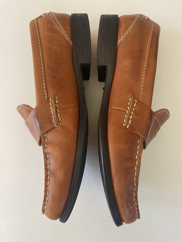 Mocasines CHAPS RALPH LAUREN Penny de cuero marrón para hombre 8,5 M 96-8322 excelentes - Imagen 3 de 6