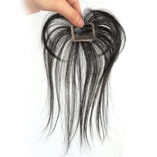 Seamless 3D Air Bangs Human Hair Topper Toupee Clip in Top Hairpiece For Women