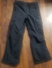 Slalom Snow Ski Pant Size Medium Nylon Water Resistant vented Black Adjustable
