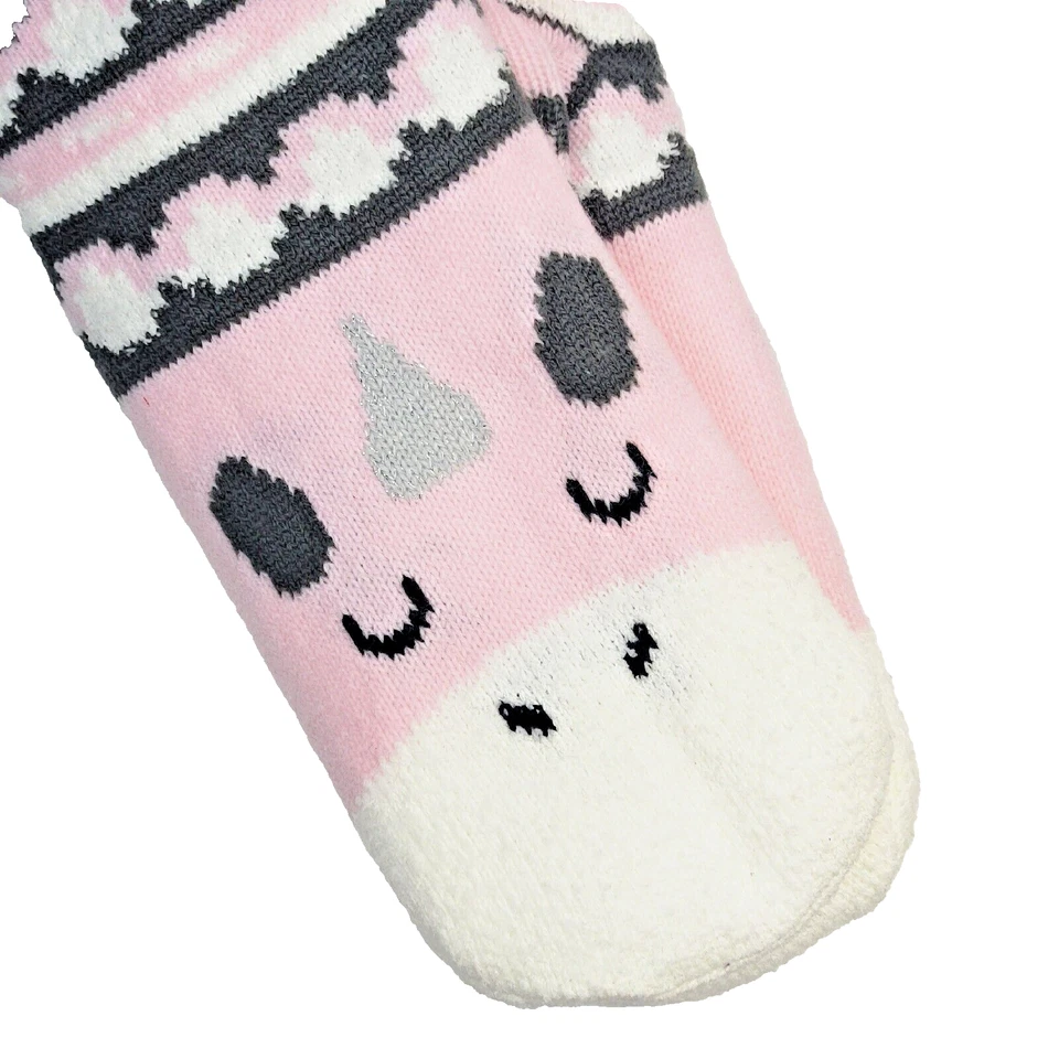 Acogedores Calcetines Peludos Rosa Unicornio Damas Talla 6-8 Medias Largas de Invierno NUEVO Foto 4 de 4