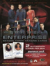 Image of STAR TREK ENTERPRISE SEASON THREE TRADING CARD DEALER SELL SHEET    
