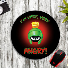 MARVIN THE MARTIAN VERY ANGRY ROUND NEOPRENE MOUSE PAD MAT HOME SCHOOL OFFICE