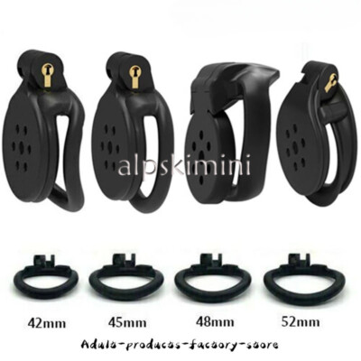 Male Chastity Device Super Small Flat Resin Cobra Chastity Cage Lock Belt Rings