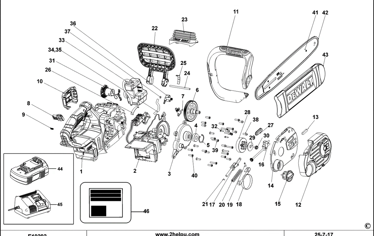 DeWalt Genuine Spare Parts DCM565 Chainsaw Type 1 eBay
