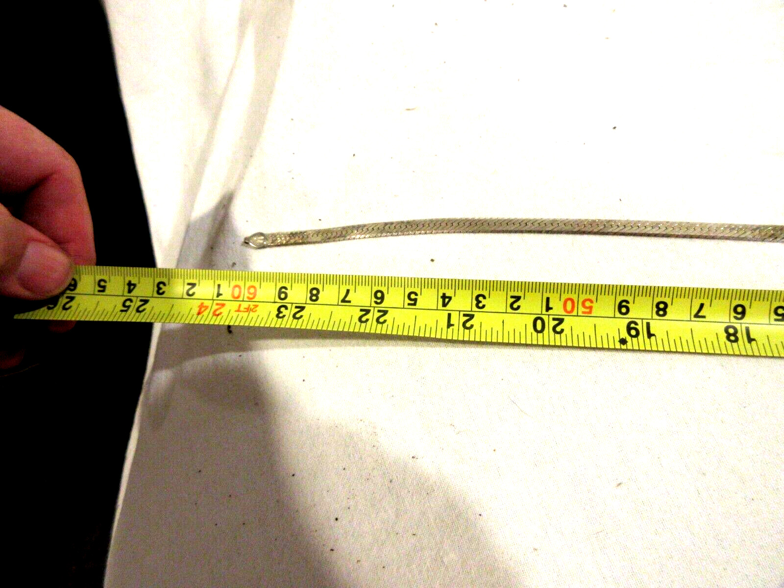 Marked 925 Italy Solid Silver 24" Herringbone Cha… - image 6