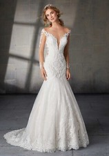 Mori Lee Wedding Dress Ivory Lace Mermaid Sharon Size 6 Brand New Condition