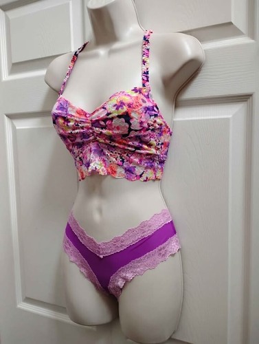 Victoria's Secret Sujetador y Bragas de Barlette de Encaje Conjunto de 2 Piezas Talla S/M Púrpura Rosa - Imagen 21 de 24