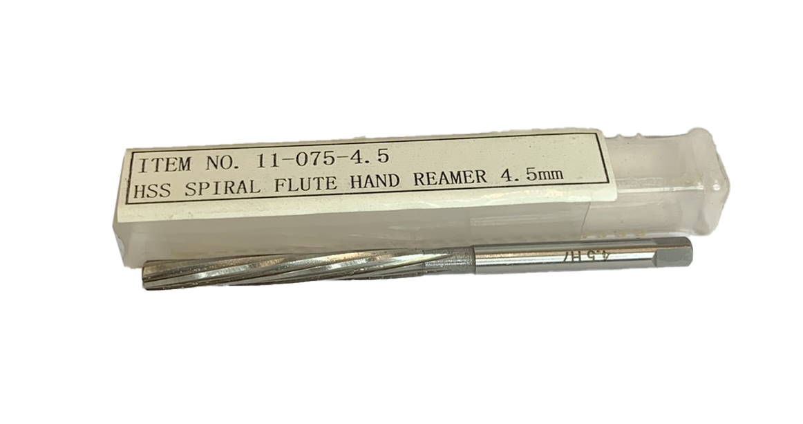 4.5MM HAND REAMER SPIRAL FLUTE HIGH SPEED STEEL RDGTOOLS
