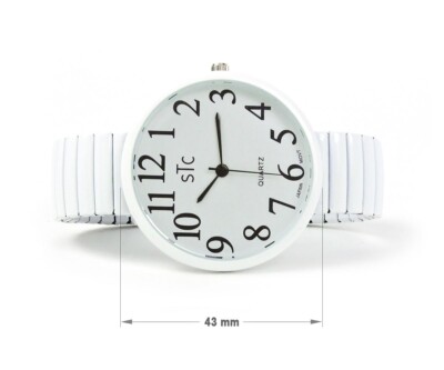Orologio STC Gold Quadrante超大 – 43 Mm, Numeri Grandi, Cinturino Elastico, Nuovo In Scatola - 3
