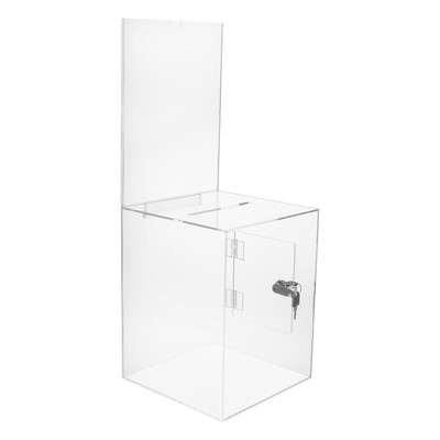 Large Clear Acrylic Suggestion Box Ballot Donation Box Money Storage Container