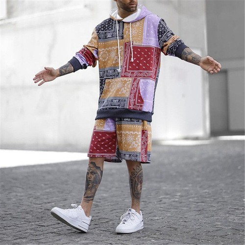 Mens Tracksuit 2 Piece Casual Shorts 