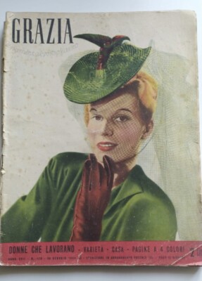 3 Vintage Grazia Magazine January 1942 Number 170 with Edina Altara Drawings
