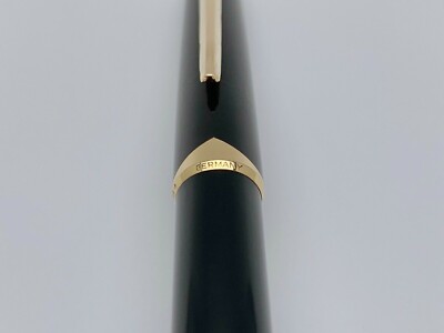 MONTBLANC 181 BALLPOINT PEN IN BLACK WITH GOLD PLATED CLIP & TRIM