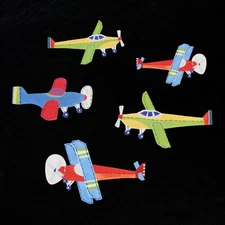 NEW Pottery Barn Kids Vintage Airplane Planes Brody Wallies Wall Cutouts Decals