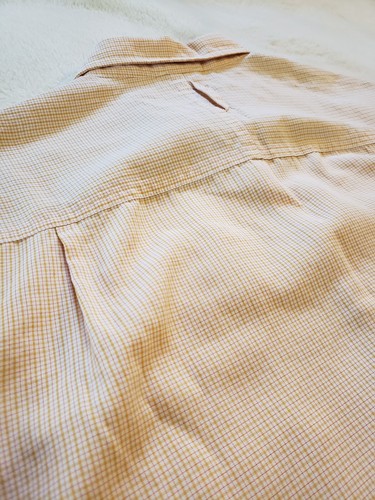 Mens North Face Large Short Sleeve Plaid Button Up Orange - Picture 15 of 17