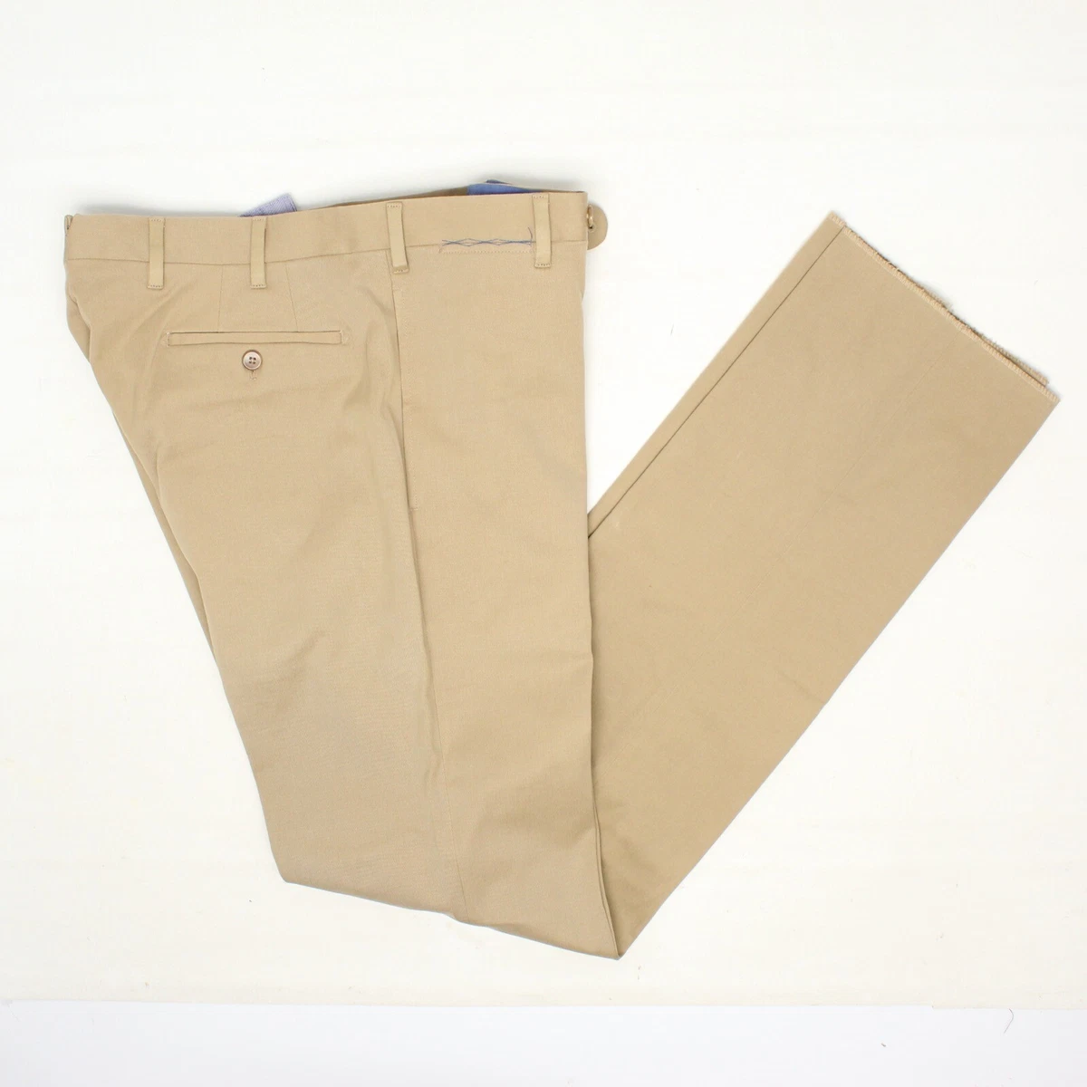 NWOT Valentini Mens Pants 32 (34”) Solid Tan Cotton Stretch Blend