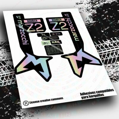 WP580 PEGATINAS  HORQUILLA MARZOCCHI BOMBER Z2 E-BIKE  2024 STICKERS AUFKLEBER