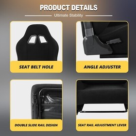 Marada Racing Flight Sim Cockpit With Adjustable Black Seat Fit For Thrustmaster