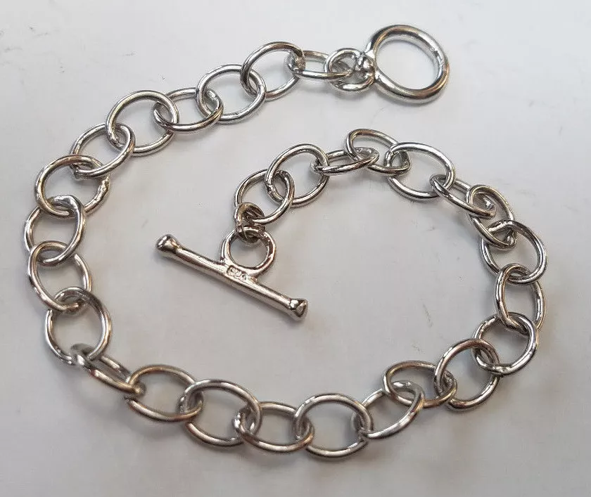 Genuine 925 Sterling Silver Chain Link Designer Bracelet 7