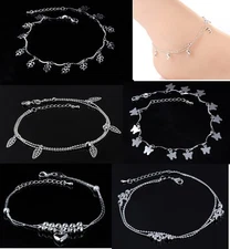 ADJUSTABLE Anklet Bracelet Barefoot Sandal Beach Foot Heart Dolphin Mickey gift 