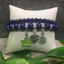 2 PC Handmade Bohemian Beaded Stackable Stretch Bracelet Set New Free Ship 7737