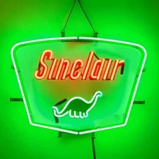 Sinclair Dino Gasoline HD ViVid Neon Sign 20"x16" Light Lamp Gift Handmade SY