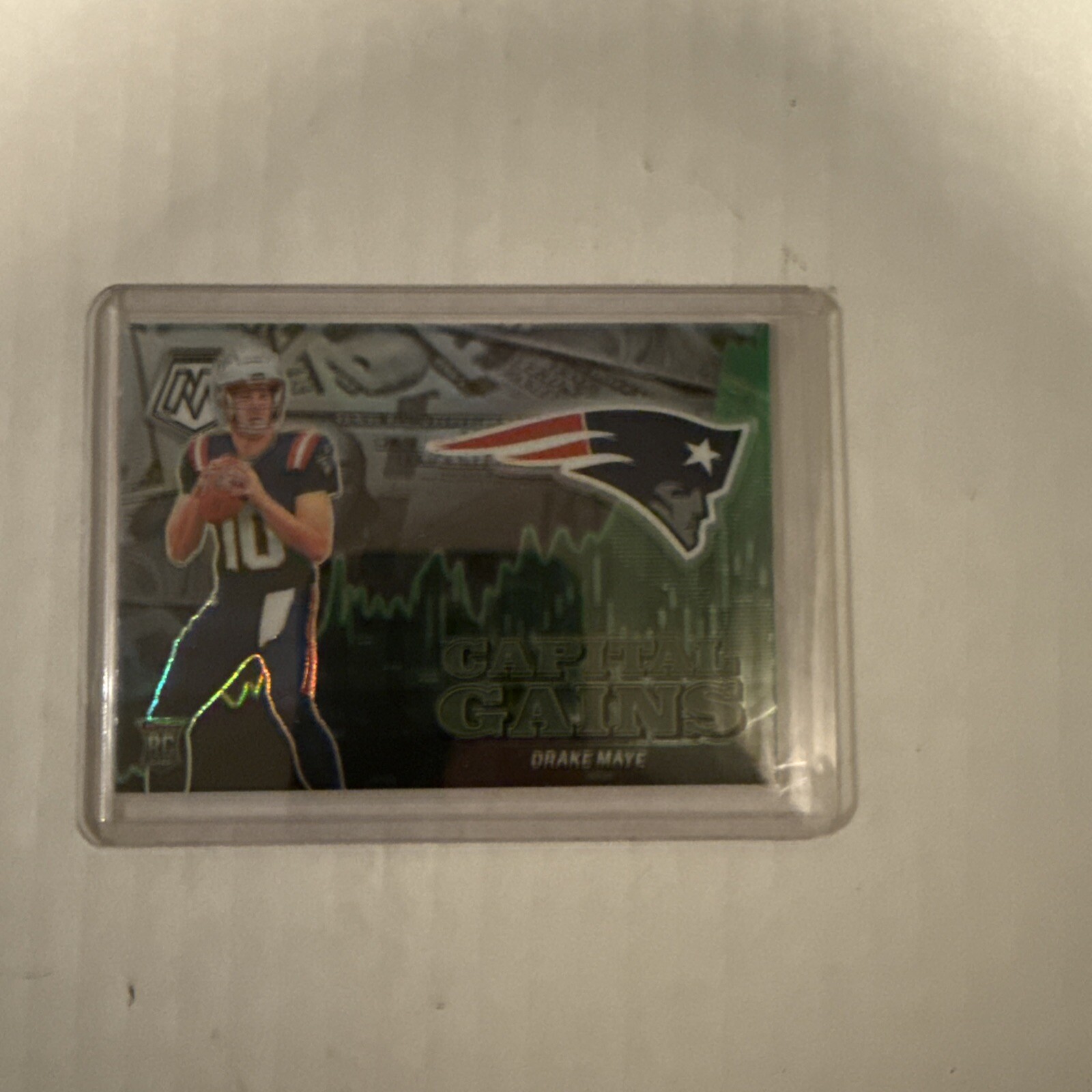 2024 Panini Mosaic - Capital Gains Silver Prizm #21 Drake Maye (RC)