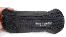 CREATIONS BY ALAN STUART Black Plastic Mesh Round Zippered Storage Bag