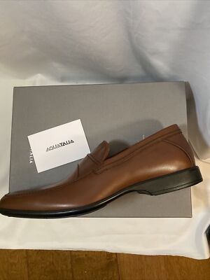 Aquatalia Shoes Mens Size 10 Brown Leather Loafer *Read* NEW Aquatalia Light Brown Men main image 3