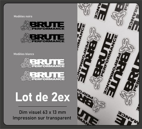 BRUTE PERFORMANCE STICKERS SET RETRO SUNN Réédition en noir ou blanc (1 paire - Photo 1/5