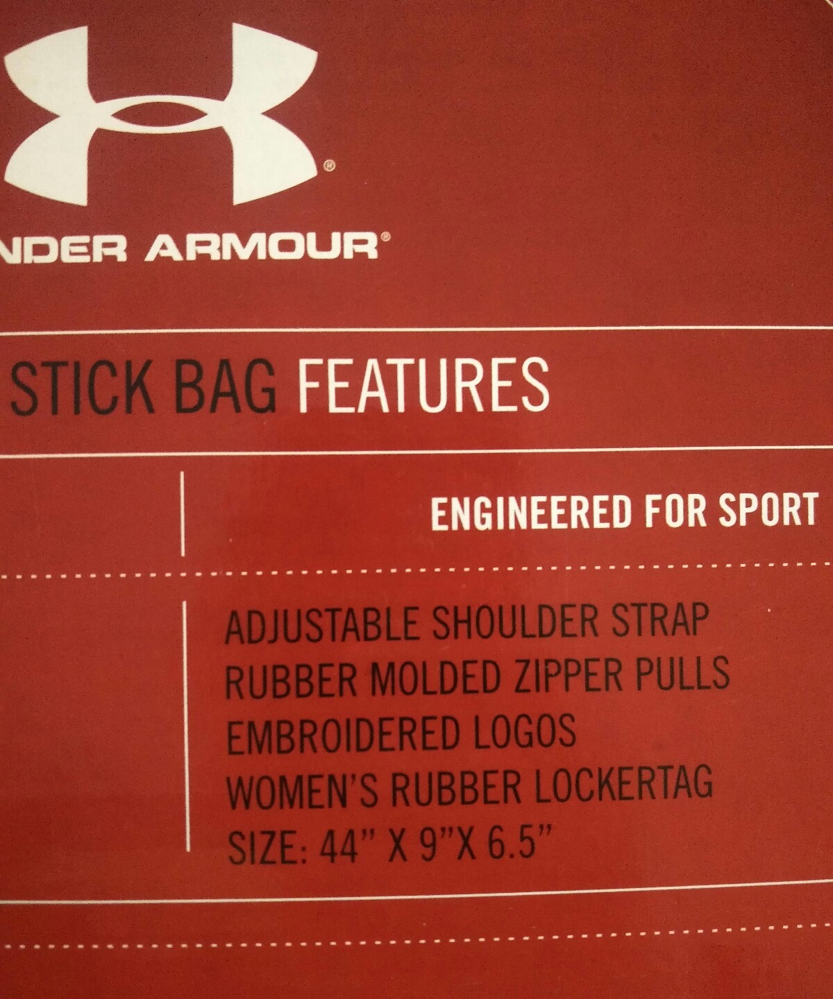 2 New UNDER ARMOUR Women's lacrosse Cradle Stick Bag Navy Blue LAX 44.