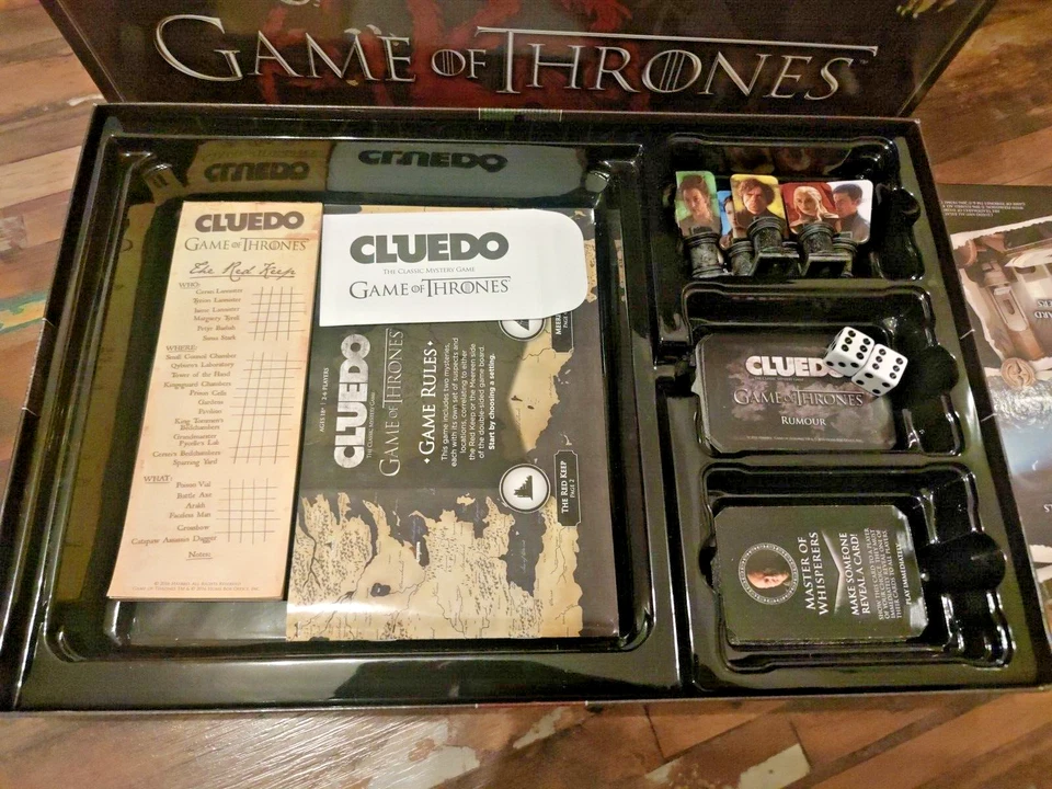 Brettspiel Cluedo Game of Thrones (English) Klassiker Detektiv Spiel Suche  - Bild 4 von 4