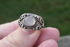 Vintage Handmade Sterling Silver  Moonstone Ring - Size 6.25