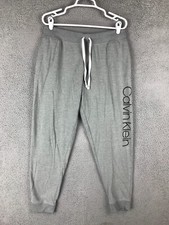 Calvin Klein Sleepwear Mid Rise Tapered Jogger Drawstring Gray Sweatpants Size L