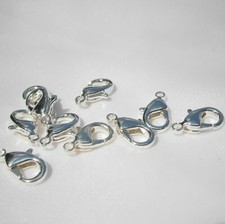 10-Pk SP Brass - Nickel Free Lobster Claw Clasp 12x7mm