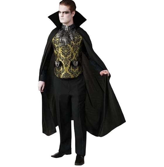 Rubies Elegant Vampire Vest Jabot Cape Halloween Costume Mens up