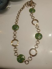 Mid Century Multi Color Splatter Enamel On Metal Ladies Chain Belt