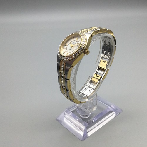 Relic Fossil Watch Women Crystals Silver Tone MOP Date Bling New Battery 6.25" - Picture 4 of 15