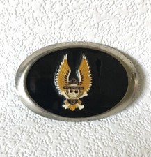 Vintage HARLEY DAVIDSON MOTOR CYCLES Belt Buckle Winged Skull  Crossbones RARE