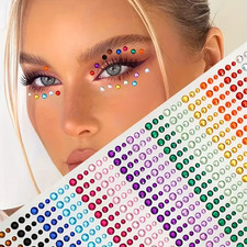 00pcs 15 Colors Rhinestone Stickers, Face, Body, Nail Art, Party Makeup Decor