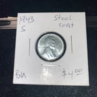 1943 S Lincoln Steel Cent BU. $4