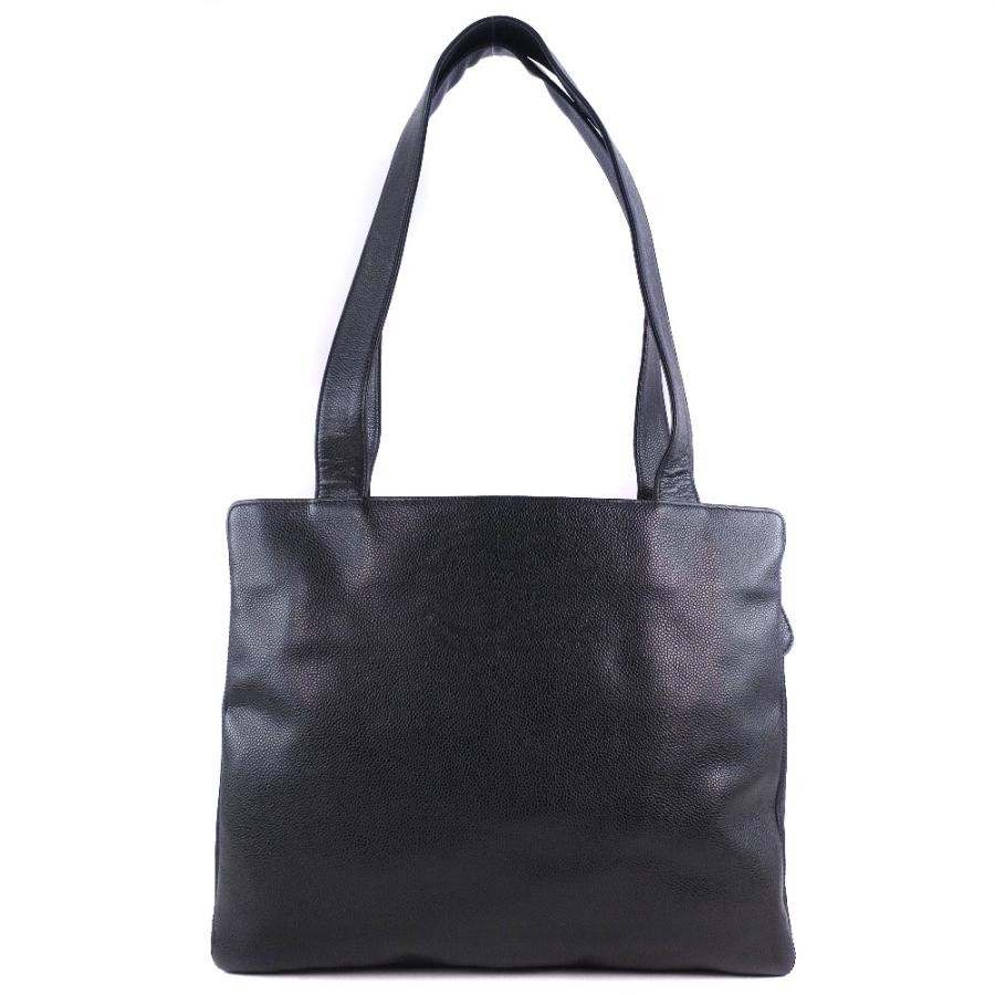 CHANEL Black Matte Caviar Shoulder Tote Bag for Women Pre-Owned-image