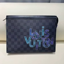 Louis Vuitton Pochette Voyage MM Bag Damier Graphite Canvas Rainbow Logo