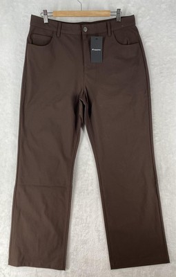 Fabletics Pants Mens 34x32 Brown The Don 5-Pocket Baggy Fit Chino Cacao NEW