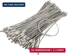 Pack 100 Stainless Steel Wire Keychains Cable, Key Rings, Heavy Duty Luggage T
